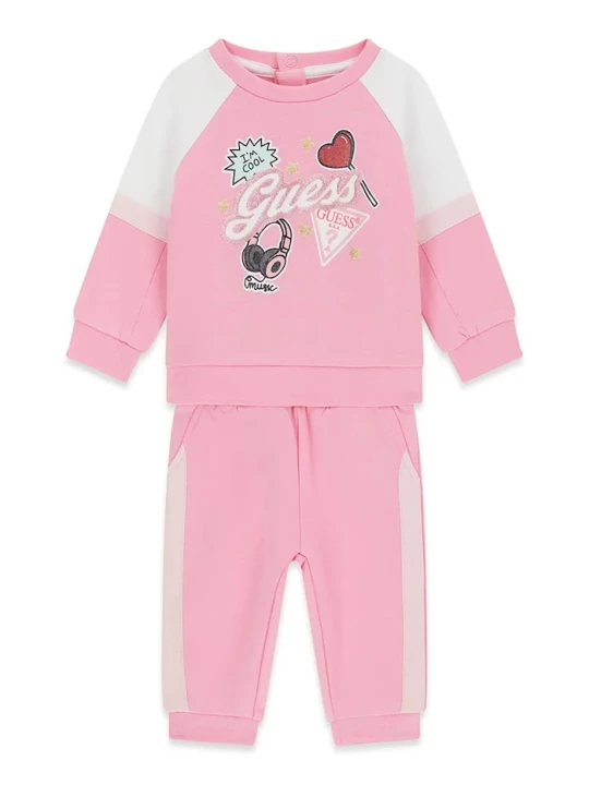 Obrázek produktu Guess teplákový set dětský bavlněný růžová