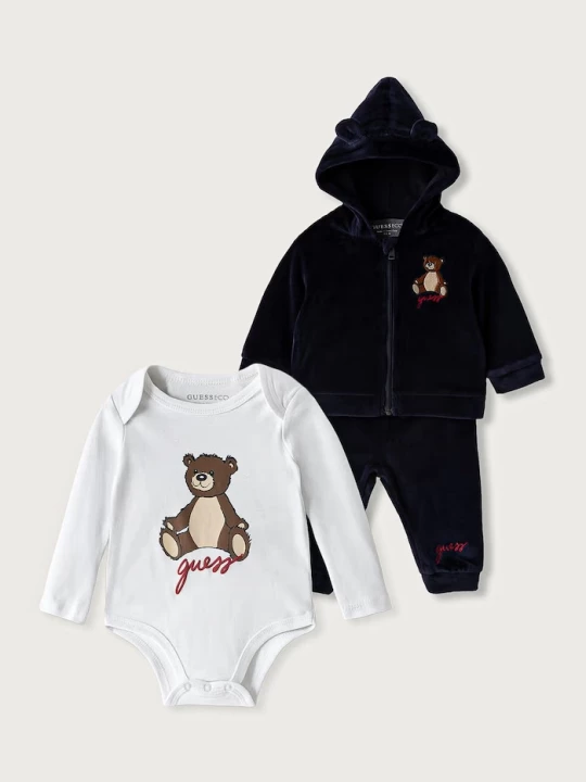 Obrázek produktu Guess teplákový set kojenecký s bavlnou námořnická modř