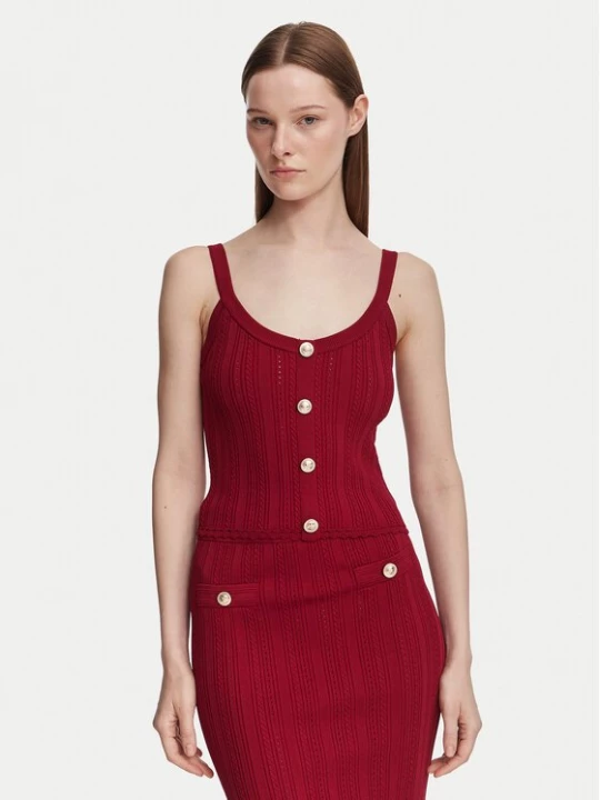 Obrázek produktu Guess Top W6YR25 Z0972 Bordó Slim Fit