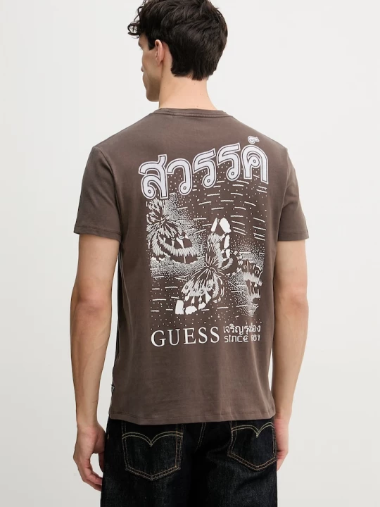 Obrázek produktu Guess tričko pánské bavlněné hnědá