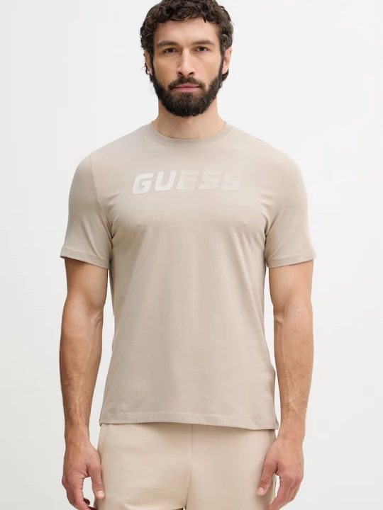 Obrázek produktu Guess tričko pánské bavlnou BRUCE béžová