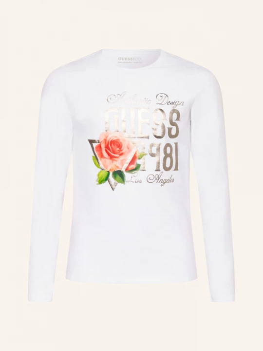 Obrázek produktu Guess Tričko S Dlouhým Rukávem bílá / zlatá / růžová
