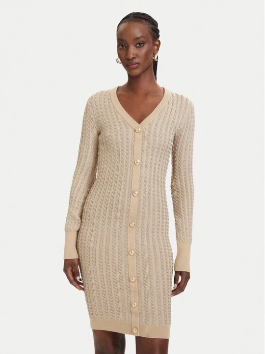 Obrázek produktu Guess Úpletové šaty W5RK09 Z3KT0 Béžová Bodycon Fit