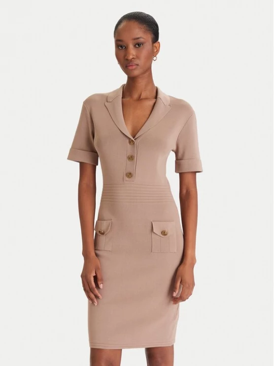 Obrázek produktu Guess Úpletové šaty W5YK29 Z0130 Béžová Slim Fit