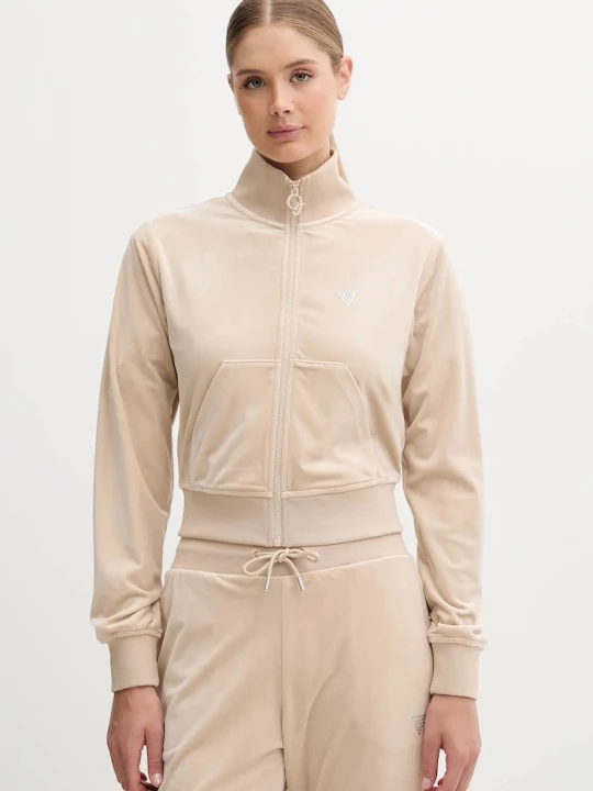 Obrázek produktu Guess Velurová mikina COUTURE béžová