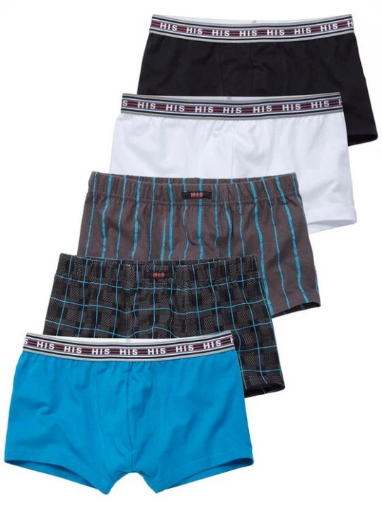 Obrázek produktu H.I.S Boxerky nebeská modř / kaštanově hnědá / antracitová / černá / bílá