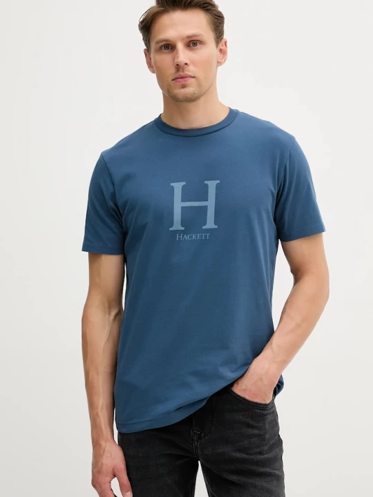 Obrázek produktu Hackett London Bavlněné tričko Hackett London modrá