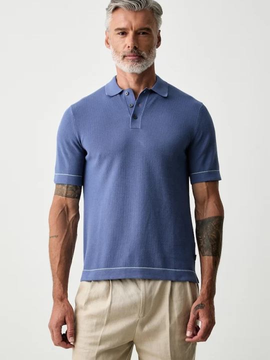 Obrázek produktu Hackett London svetrové polo pánské bavlněné modrá