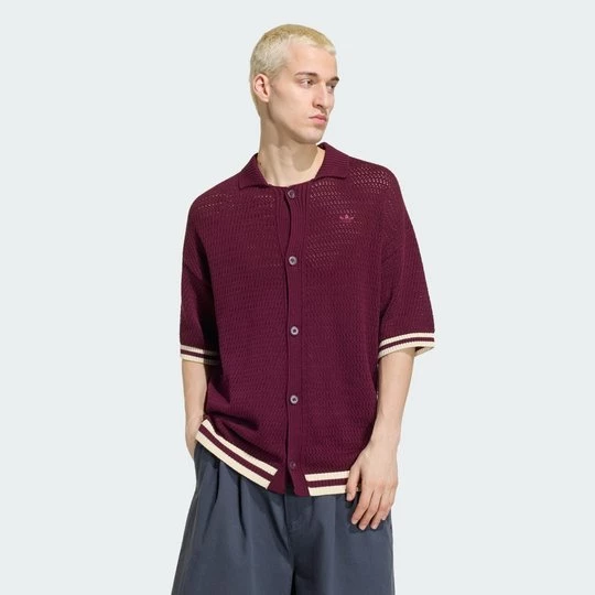 Obrázek produktu HÁČKOVANÝ DRES Adidas vínová