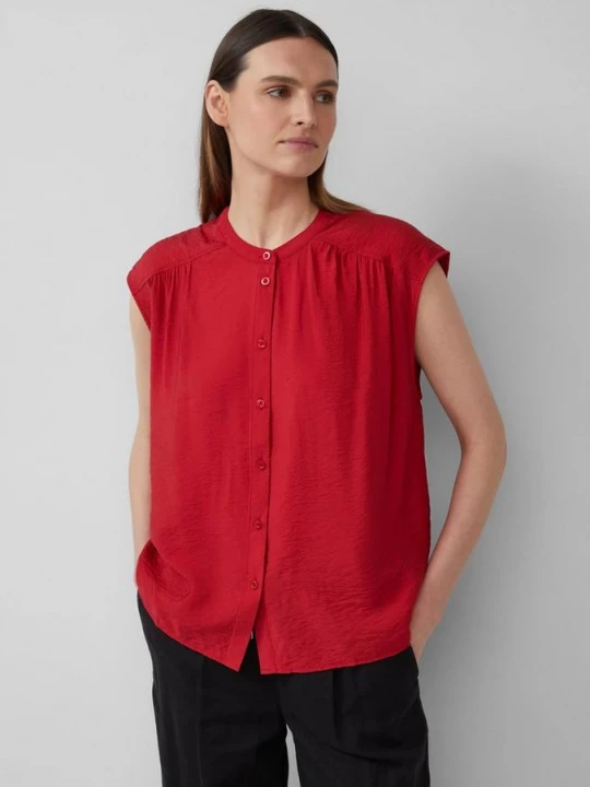 Obrázek produktu Halenka oversize ze směsi s viskózou s.Oliver červená