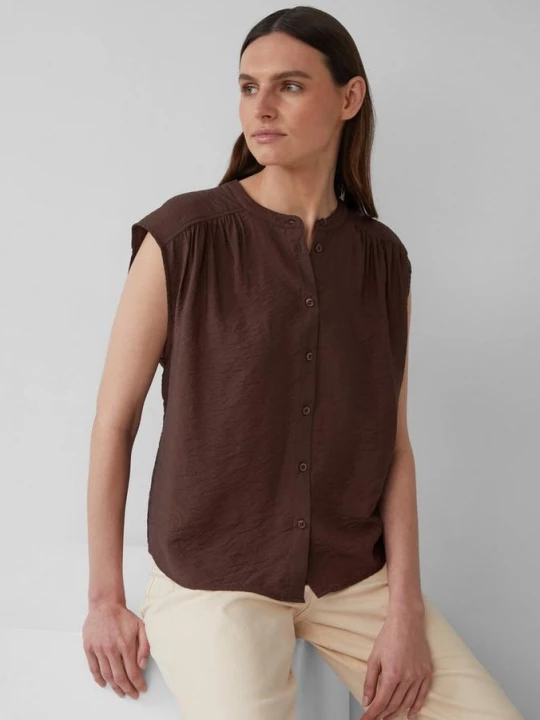 Obrázek produktu Halenka oversize ze směsi s viskózou s.Oliver hnědá