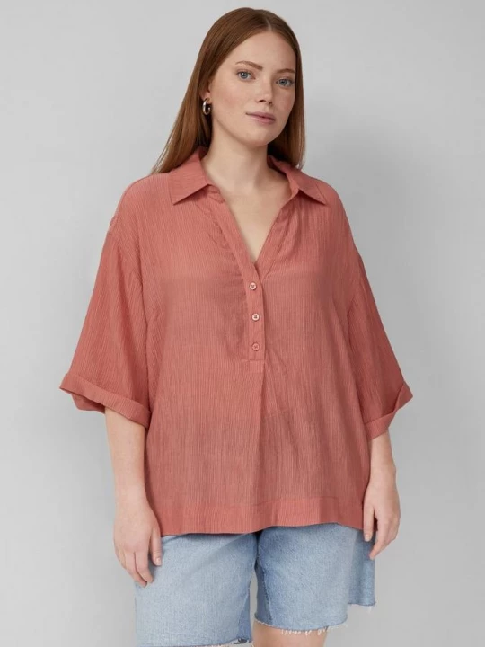 Obrázek produktu Halenka se střihem Loose Fit a sepraným efektem QS oranžová