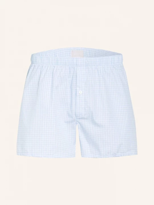 Obrázek produktu Hanro Tkané Boxerky Fancy Woven světle modrá/ bílá károvaná