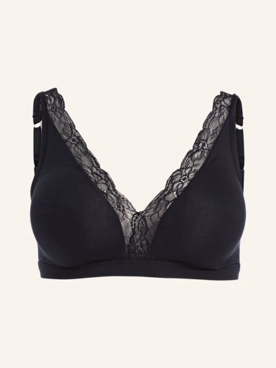 Obrázek produktu Hanro Trojúhelníková Podprsenka Cotton Lace černá