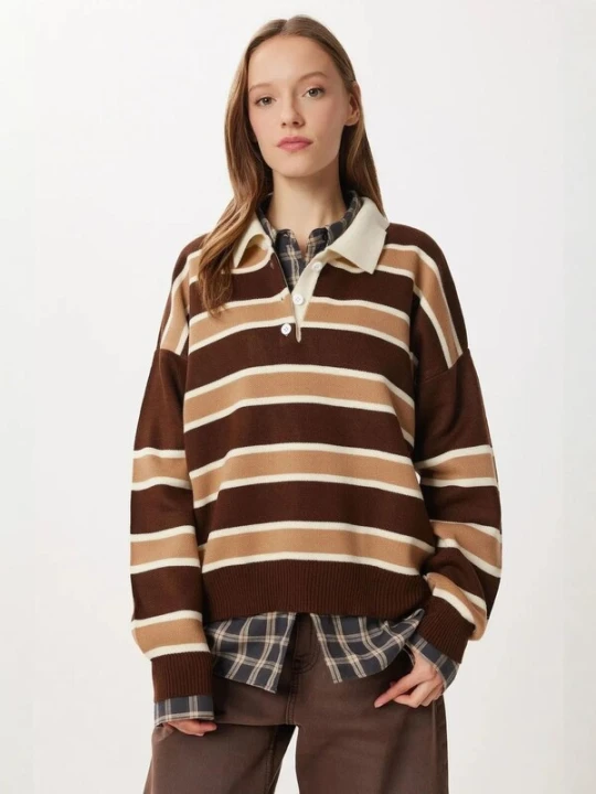 Obrázek produktu Happiness İstanbul Svetr 'Pullover' tmavě hnědá Happiness Istanbul