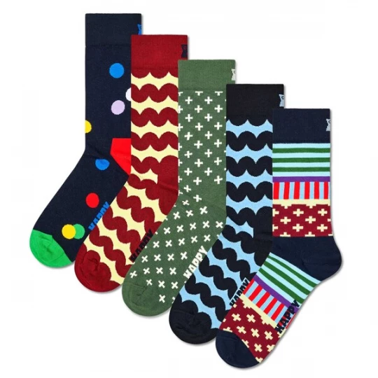 Obrázek produktu Happy Socks Ponožky 'Classic' námořnická modř / aqua modrá / zelená / karmínově červené / černá