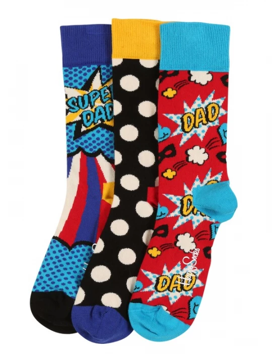Obrázek produktu Happy Socks Ponožky 'Father's Day' světlemodrá / žlutá / červená / bílá
