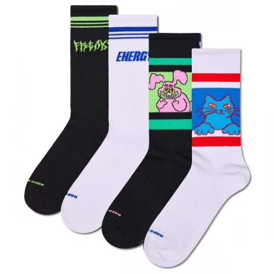 Obrázek produktu Happy Socks Ponožky modrá / trávově zelená / růžová / ohnivá červená / černá / barva bílé vlny