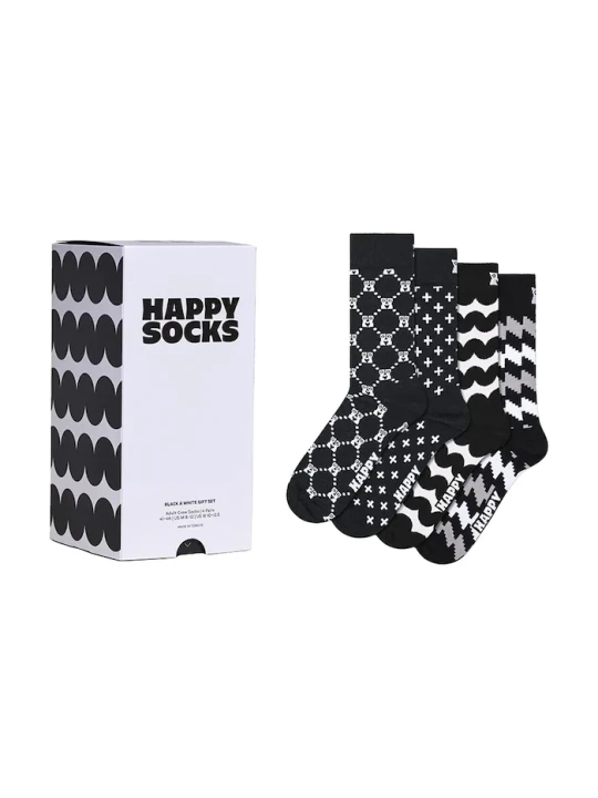 Obrázek produktu Happy Socks ponožky s bavlnou 4-pack černá