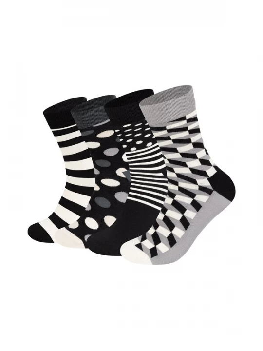 Obrázek produktu Happy Socks Ponožky šedá / černá / bílá
