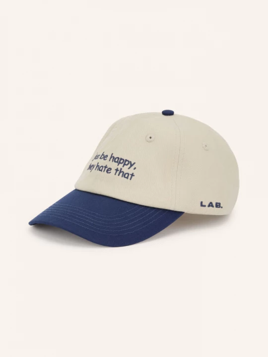 Obrázek produktu Hatline Lab Čepice Happy béžová / tmavě modrá