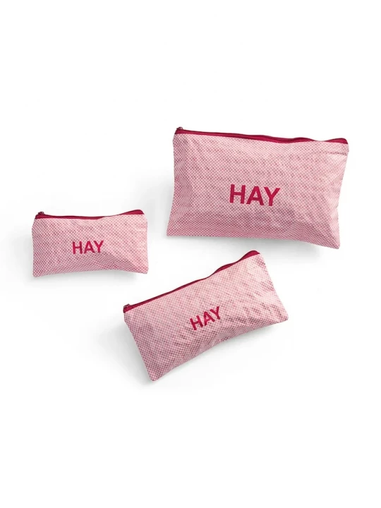 Obrázek produktu HAY Sada taštiček HAY Candy Mono Wash Bag 3-pack růžová