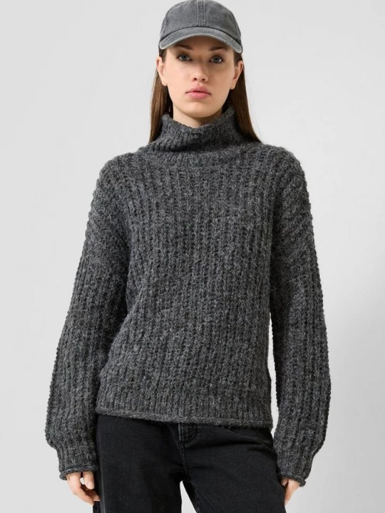 Obrázek produktu Hebce měkký oversize pulovr s rolákem QS černá