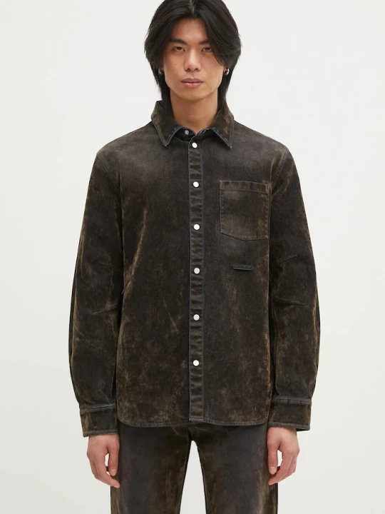Obrázek produktu Helmut Lang Bavlněná košile Helmut Lang Curved Cl Shirt.Floc zelená
