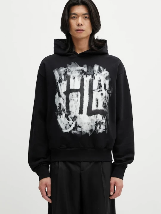 Obrázek produktu Helmut Lang Bavlněná mikina SCRIBBLE.H2.LIGHT.CT černá