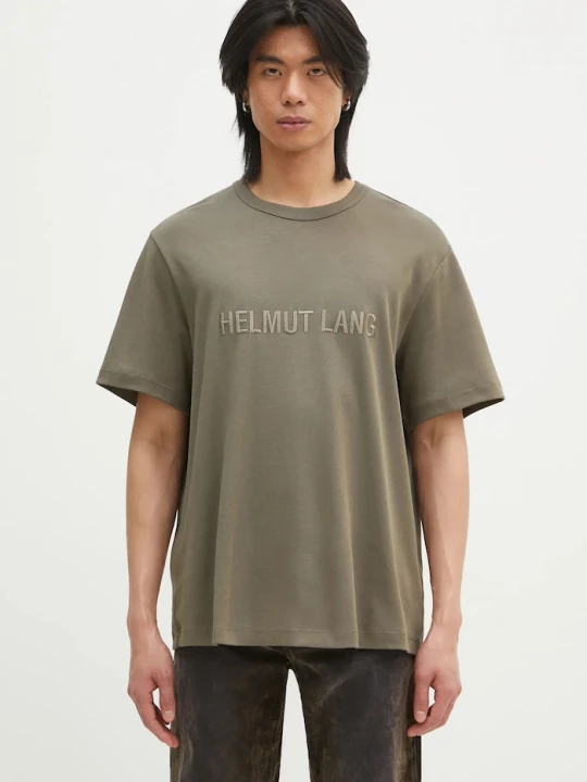 Obrázek produktu Helmut Lang Bavlněné tričko Helmut Lang Logo Ov Tee.Hvy Ever zelená