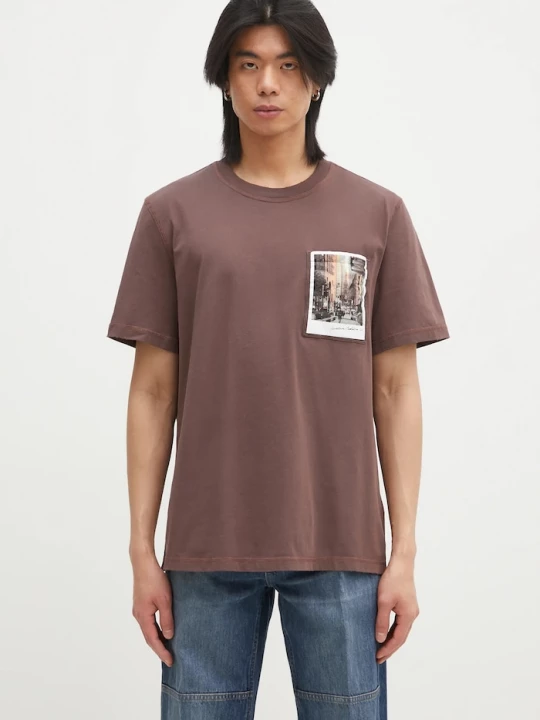 Obrázek produktu Helmut Lang Bavlněné tričko Helmut Lang Pstcard T Dtown.Mal hnědá