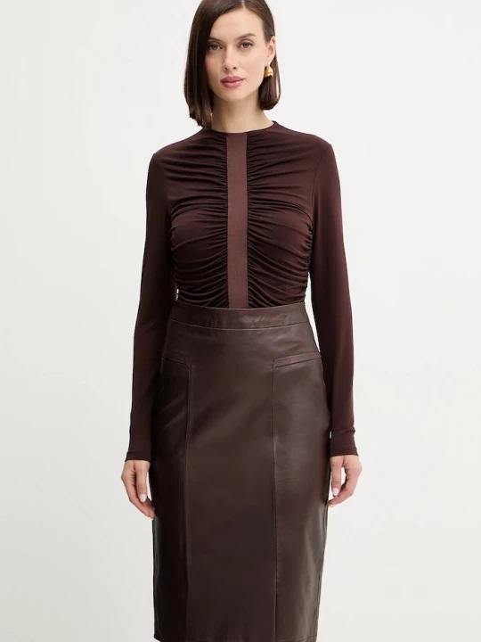 Obrázek produktu Herve Leger Halenka Herve Leger Veronica Hervé Léger hnědá