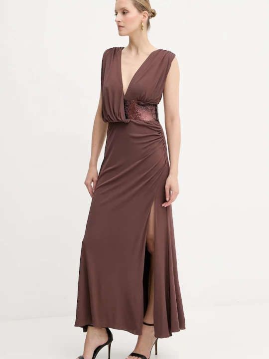 Obrázek produktu Herve Leger Šaty Herve Leger Lucille Hervé Léger hnědá