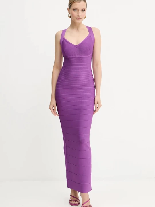 Obrázek produktu Herve Leger Šaty Herve Leger Sutton Hervé Léger fialová