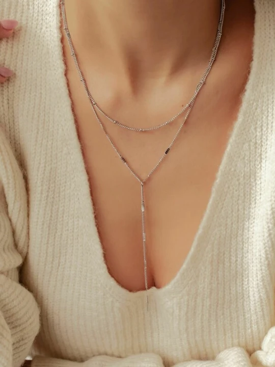 Obrázek produktu Hey Happiness Řetízek 'Lariat' stříbrná