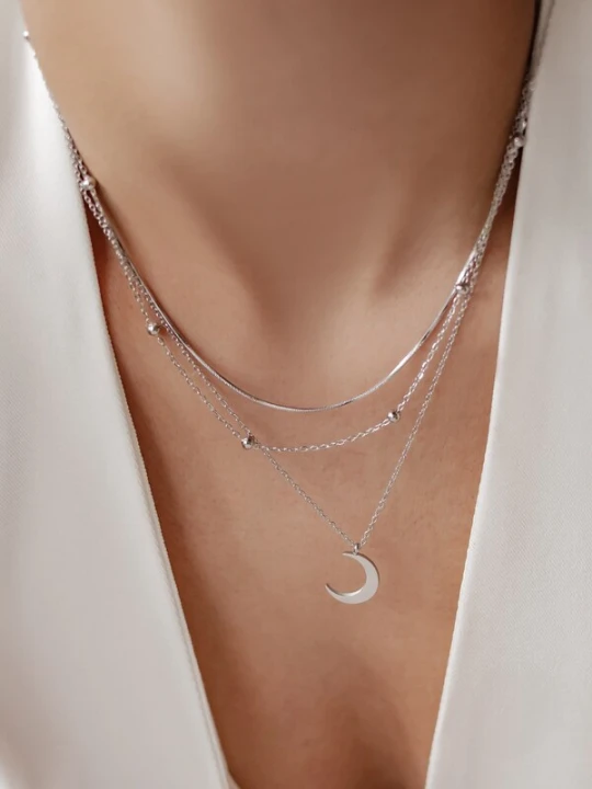 Obrázek produktu Hey Happiness Řetízek 'Mond Set' stříbrná