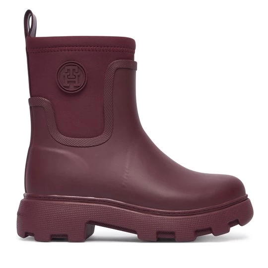 Obrázek produktu Holínky Tommy Hilfiger Th Stamp Warm Ankle Rain Boot FW0FW09544 Bordó