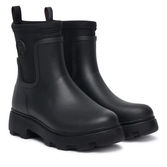 Obrázek produktu Holínky Tommy Hilfiger Th Stamp Warm Ankle Rain Boot FW0FW09544 Černá
