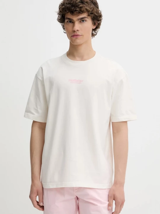 Obrázek produktu Hollister Co. Bavlněné tričko Hollister Co. béžová