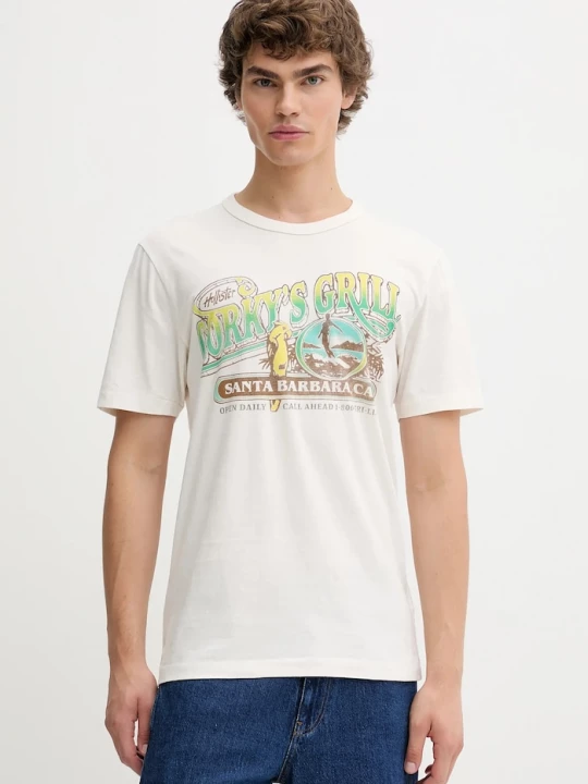 Obrázek produktu Hollister Co. Bavlněné tričko Hollister Co. béžová