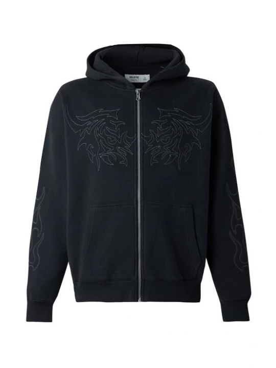 Obrázek produktu HOLLISTER Mikina černá / bílá