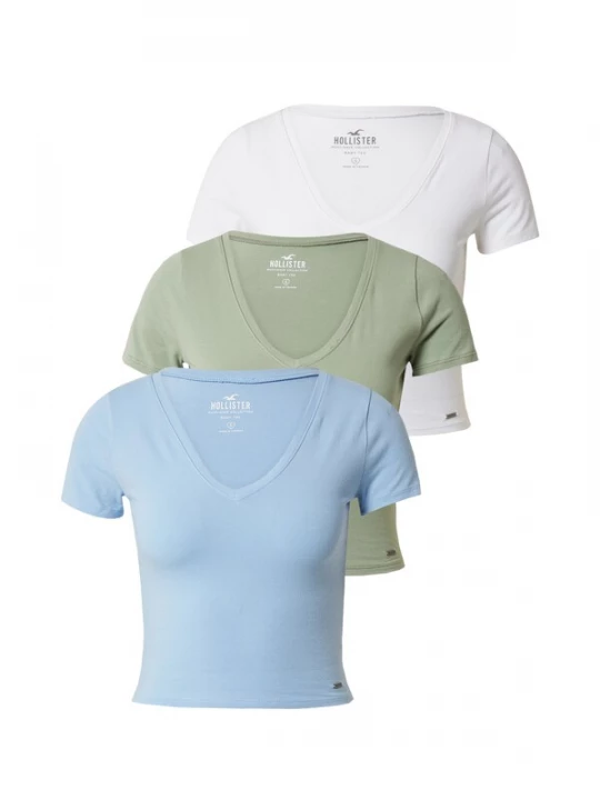 Obrázek produktu HOLLISTER Tričko světlemodrá / khaki / bílá