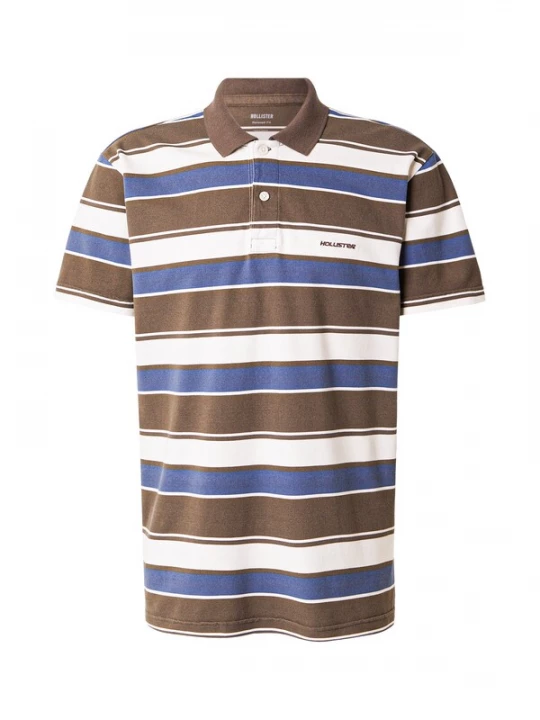 Obrázek produktu HOLLISTER Tričko tmavě modrá / hnědá / bílá