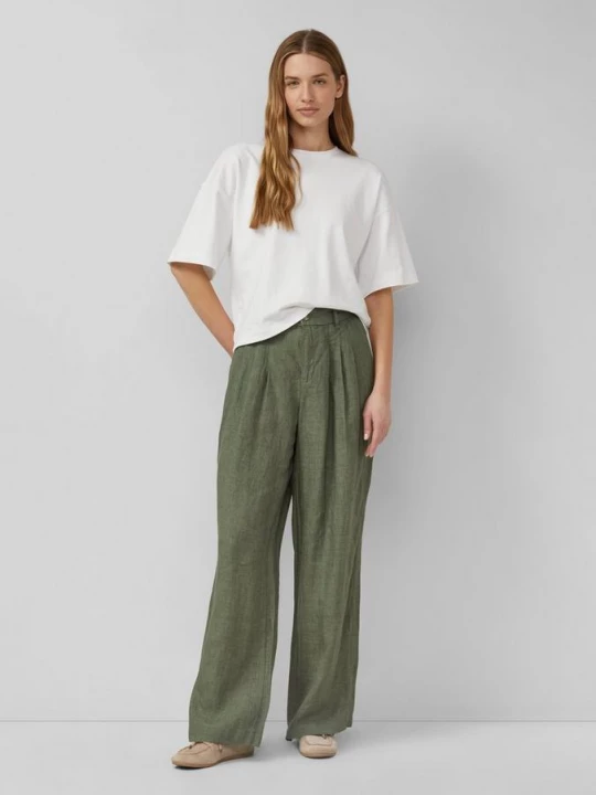 Obrázek produktu Hose / Extra Wide Leg / High Rise aus Leinen s.Oliver olivová