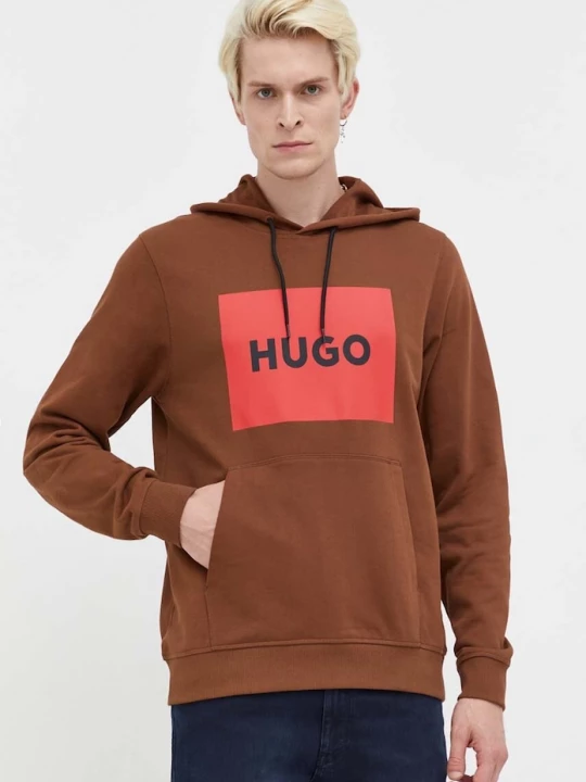 Obrázek produktu HUGO Bavlněná mikina HUGO hnědá