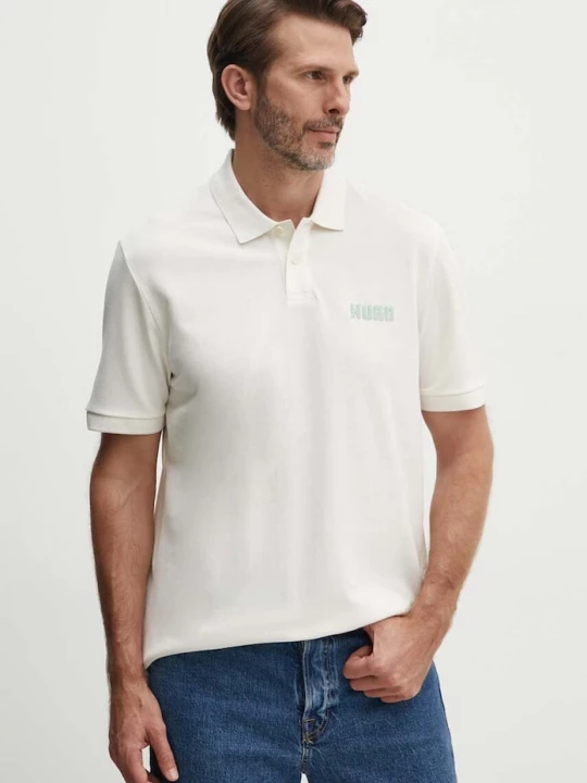 Obrázek produktu HUGO Bavlněné polo tričko HUGO béžová