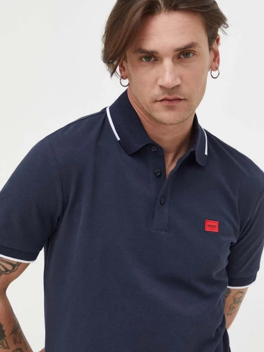 Obrázek produktu HUGO Bavlněné polo tričko HUGO Deresino232 námořnická modř