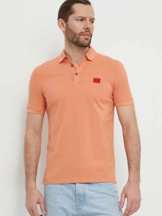 Obrázek produktu HUGO Bavlněné polo tričko HUGO oranžová