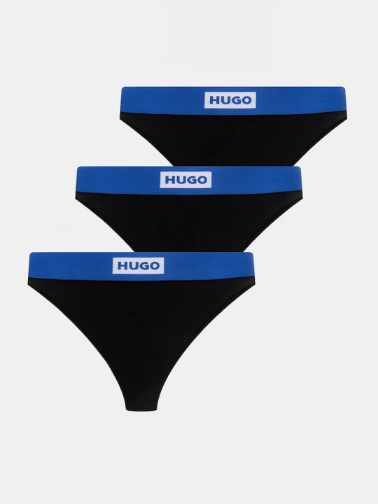 Obrázek produktu HUGO Blue Tanga Hugo Blue TRIPLET BLUE THONG 3-pack černá