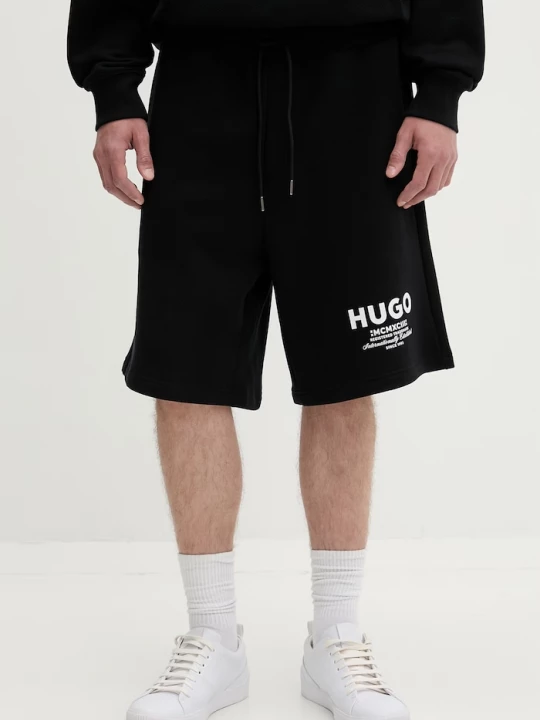 Obrázek produktu HUGO Blue teplákové šortky pánské bavlněné Nomario černá